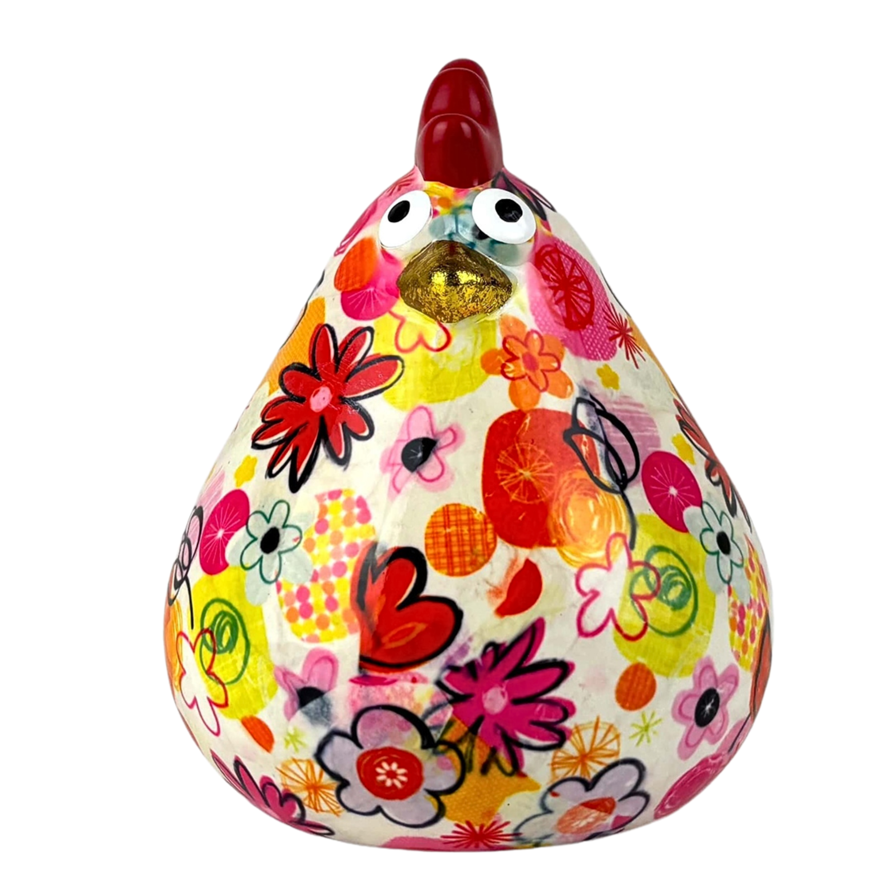 Pomme Pidou 'Matilda' Chicken Shaped Ceramic Money Box, 15cm, gift boxed (8 PACK)