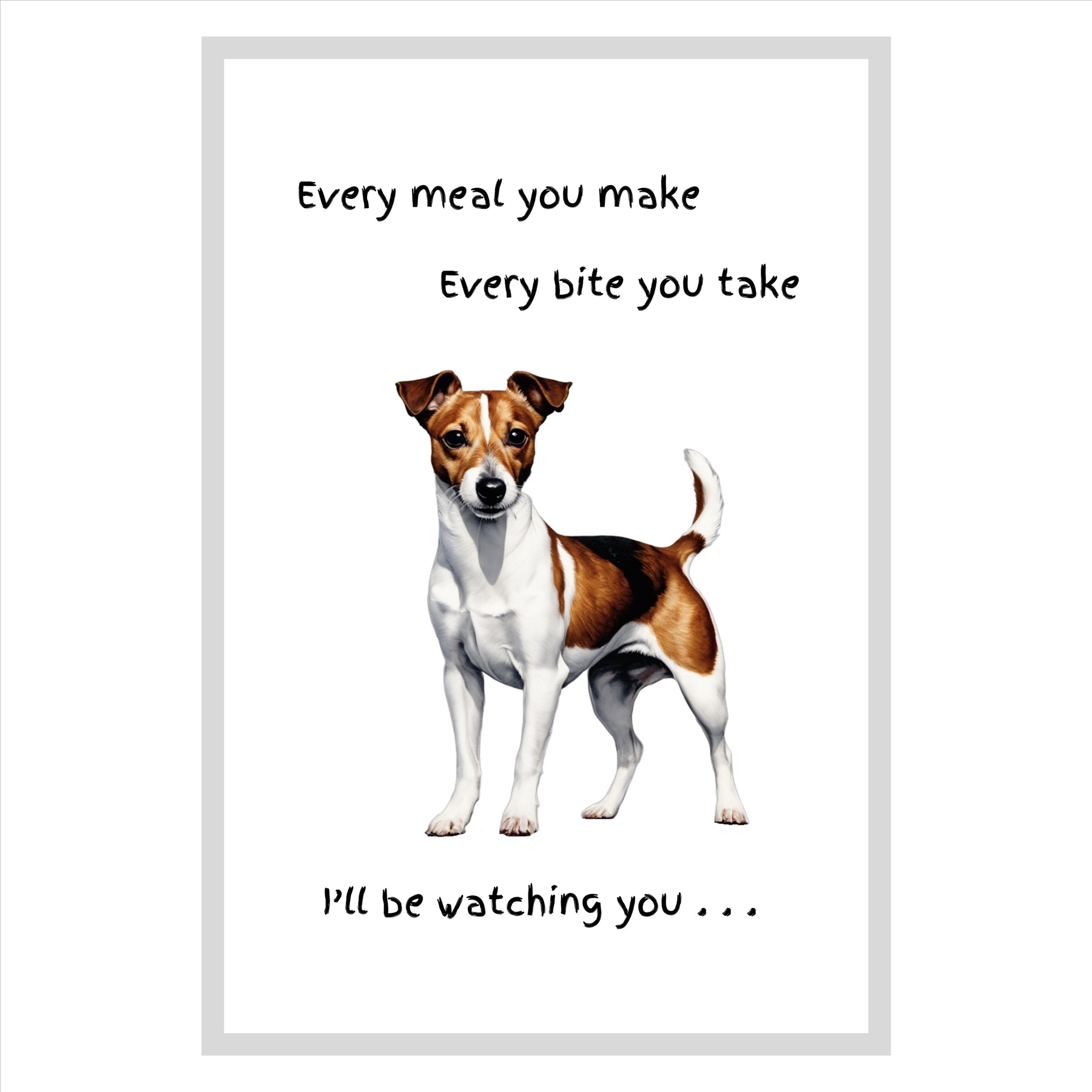 Dog Tea Towel With 'Watching You' Funny Wording (Jack Russell Terrier)