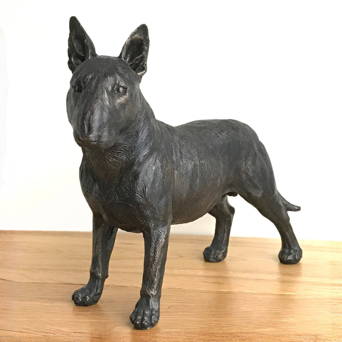 English Bull Terrier Figurine, Dark Bronze Effect, Large (Length 24cm)