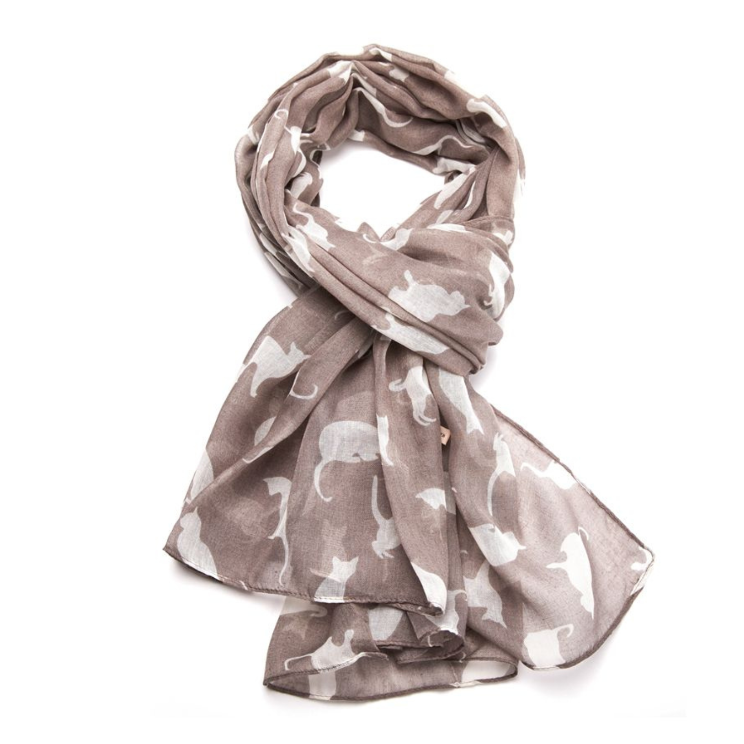 Cat silhouette print lightweight Scarf in a choice of colours