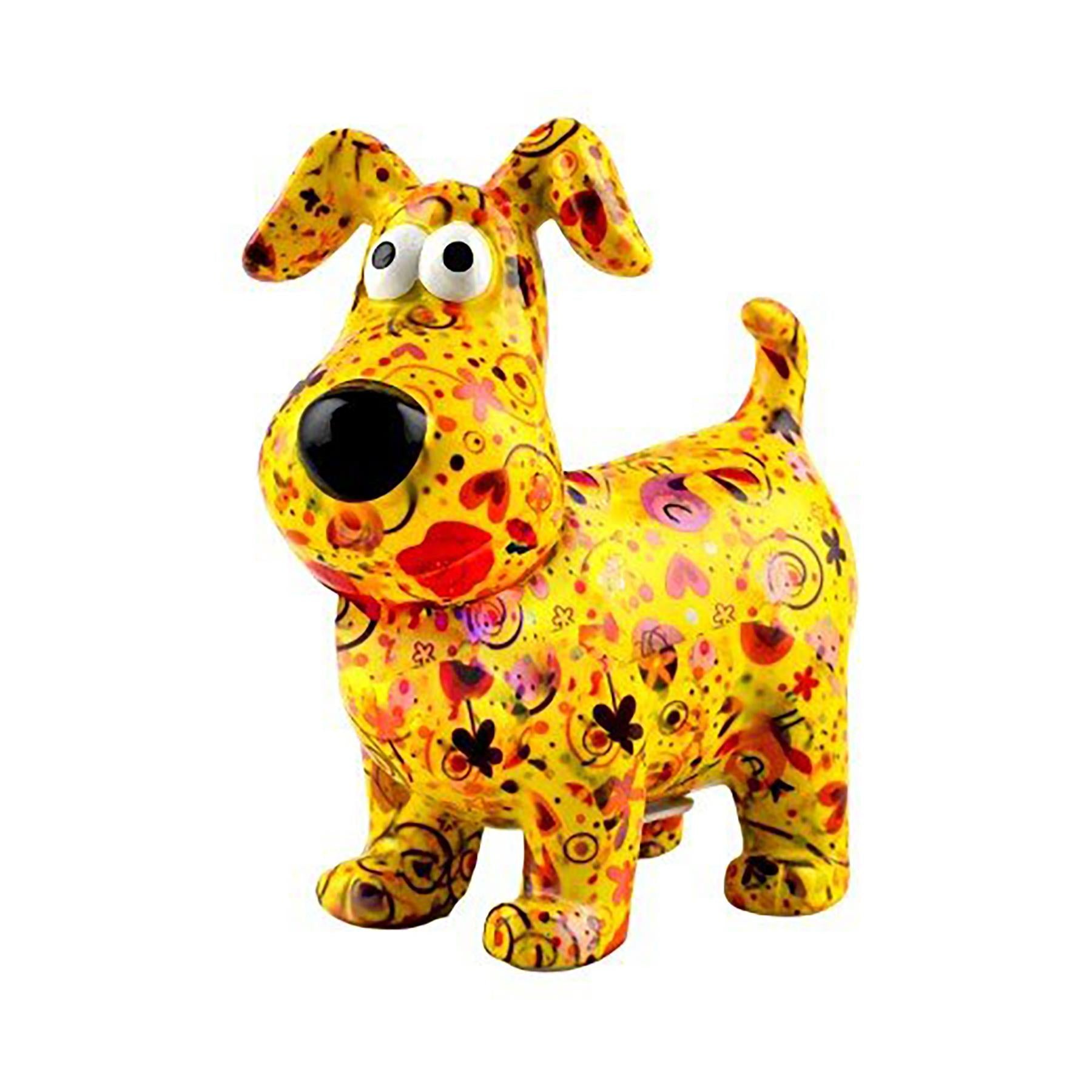 Pomme Pidou 'Hugo' bright coloured ceramic Dog shaped Money Box (Medium) (6  PACK, ASSORTED)