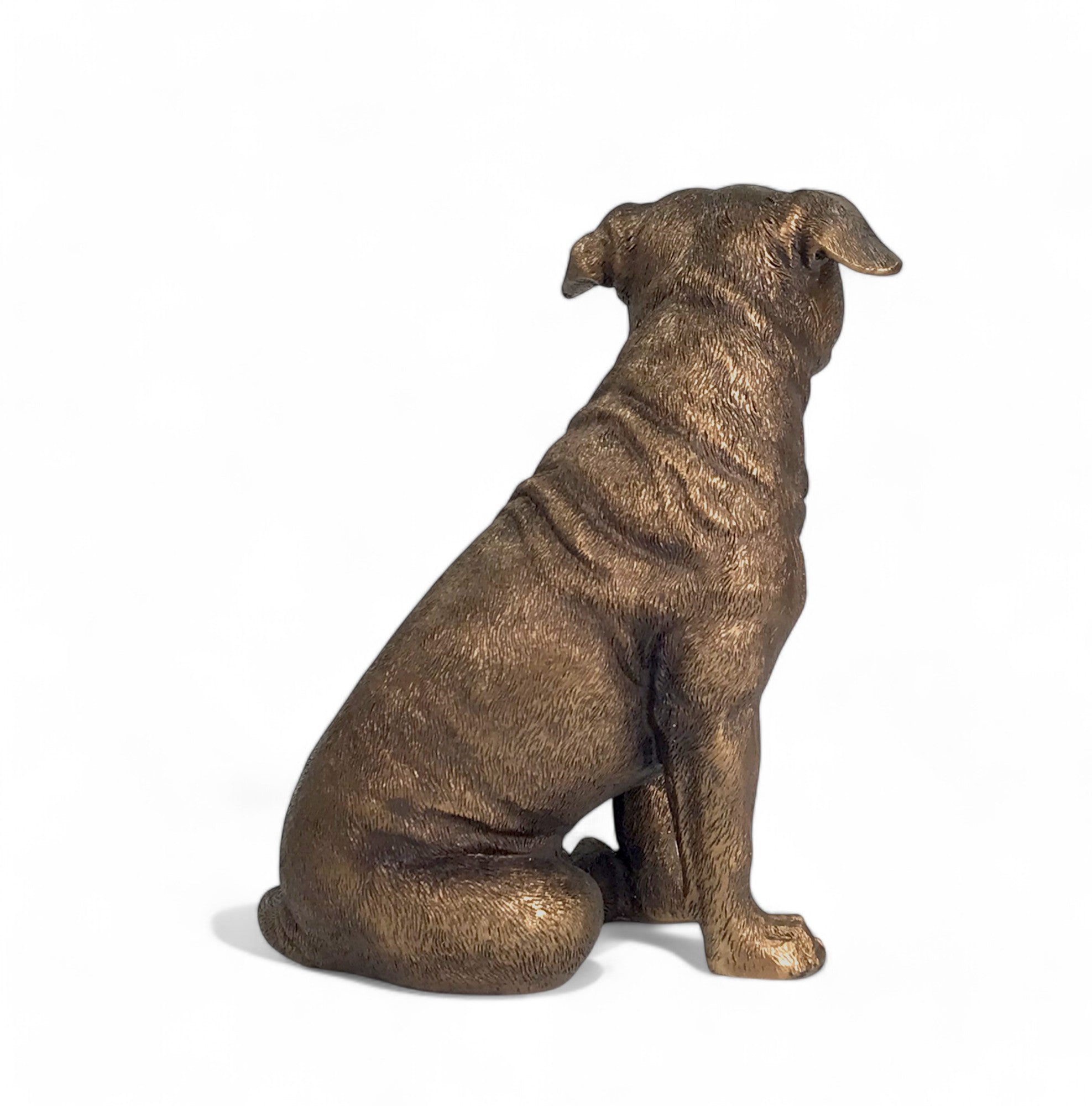 Staffordshire Bull Terrier ornament figurine from the Leonardo Reflections Bronzed range, gift boxed