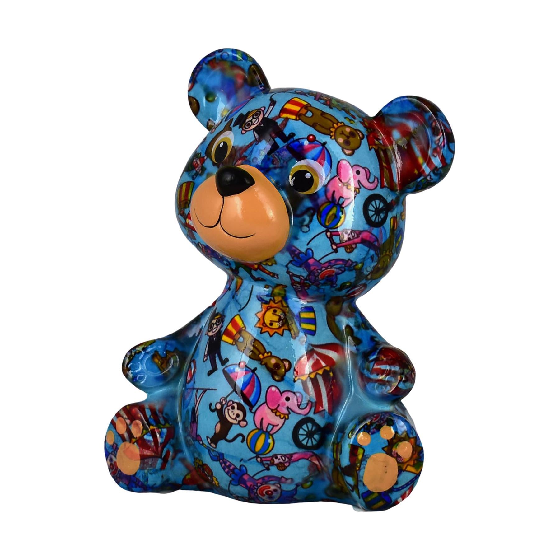 Pomme Pidou medium 'Toto' bright coloured ceramic Teddy Bear shaped Money Box (6  PACK, ASSORTED)