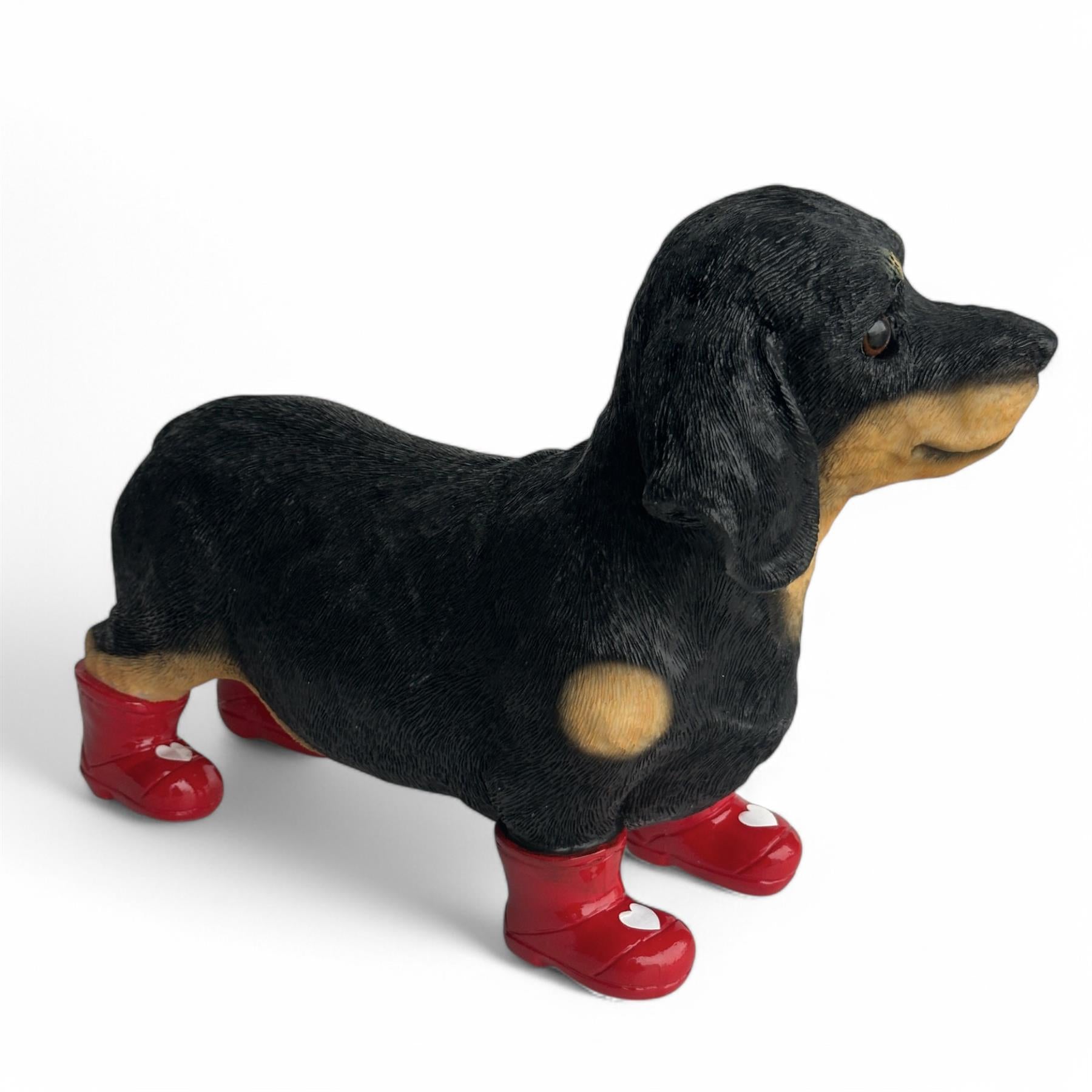 Valentines Dachshund Heart Welly Boots Love Dogs figurine Dog Lover Gift 25cm