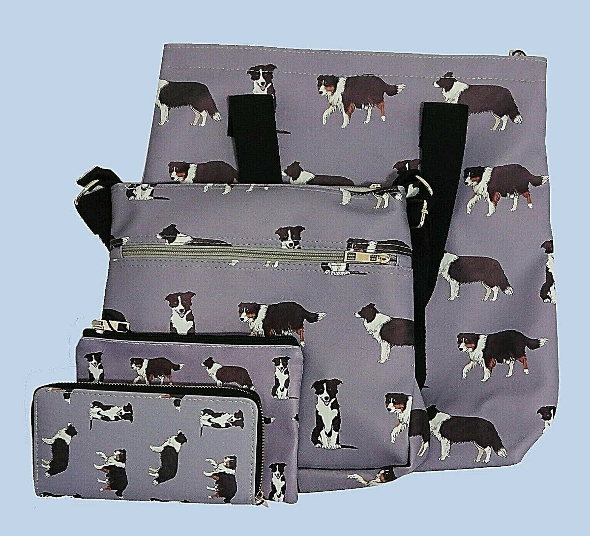 BORDER COLLIE Grey Cosmetic makeup bag coin case Sheepdog Sheep Dog lover gift