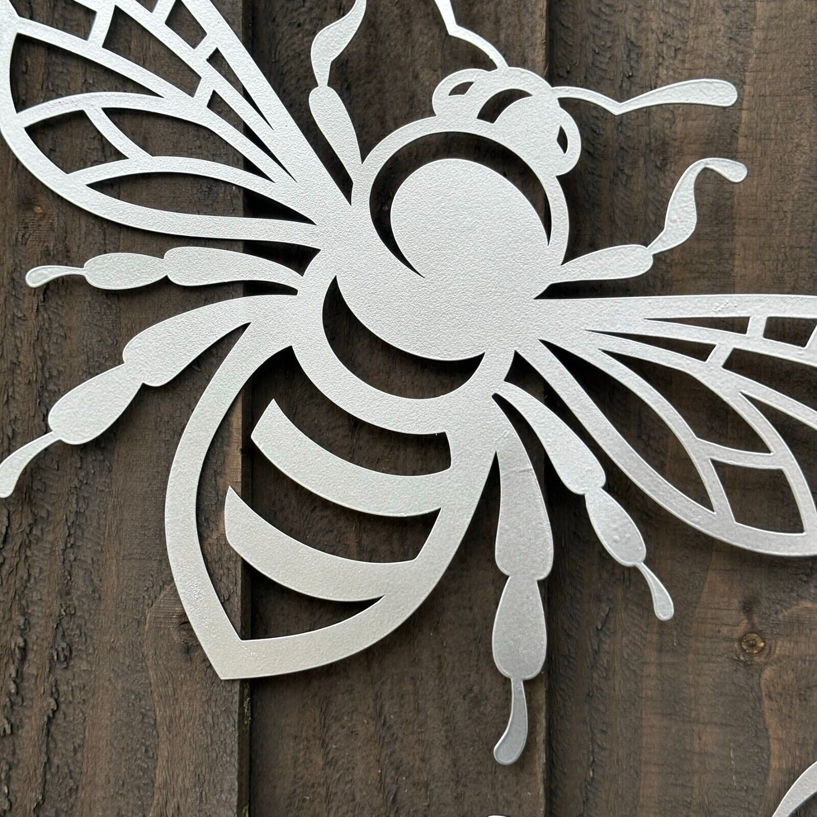 Large Bee decorations SET of 2 x 40cm metal fence wall art decor bee lover gift