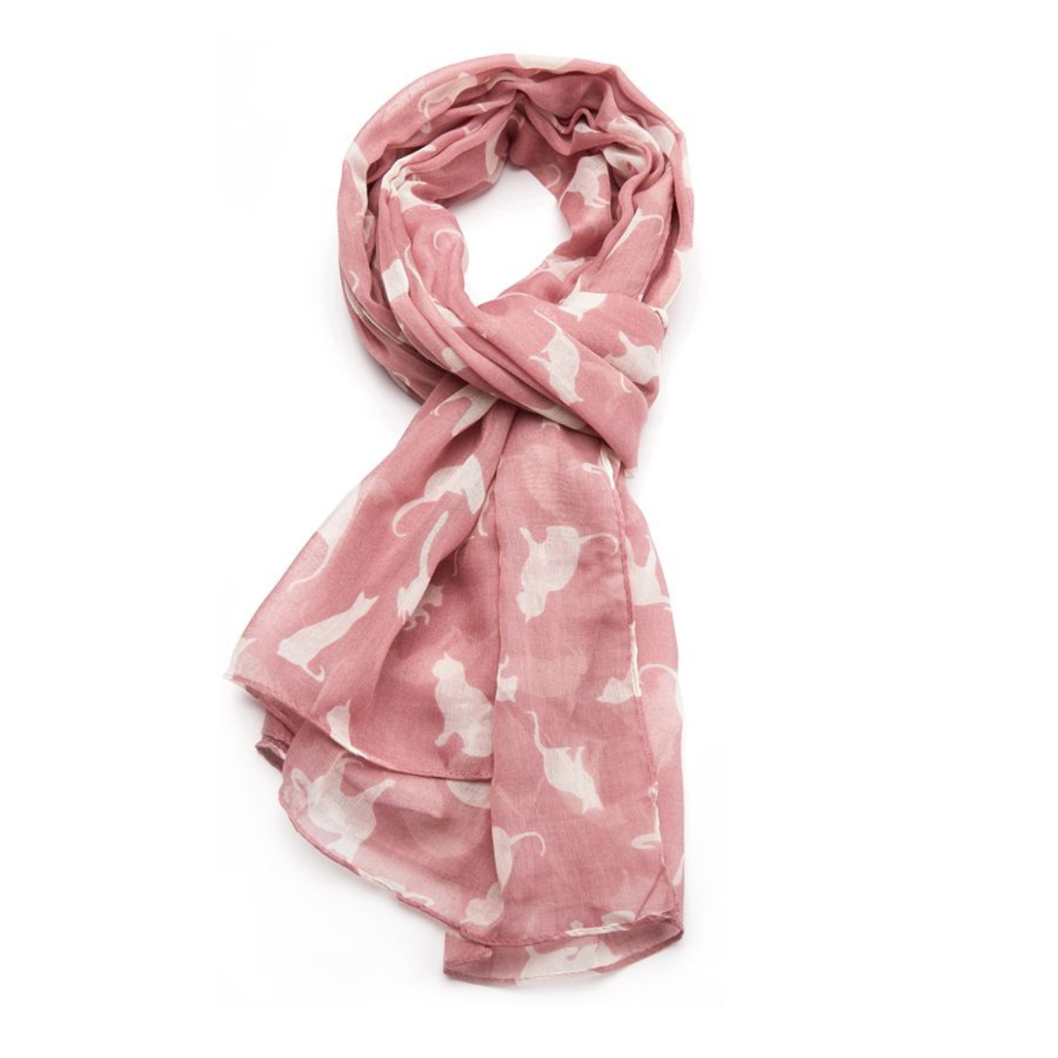 Cat silhouette print lightweight Scarf in a choice of colours