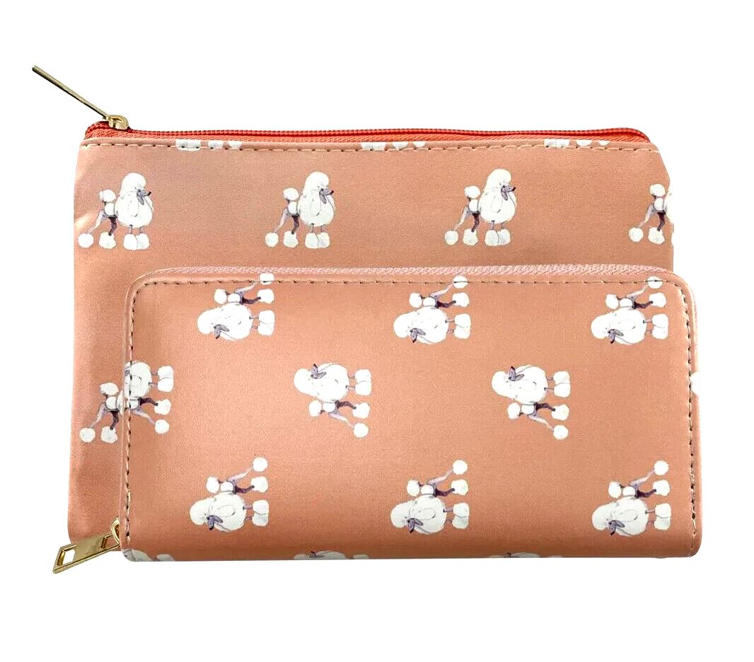 Ladies Toy Poodle cosmetic makeup bag lined zipped case novelty Dog lover gift