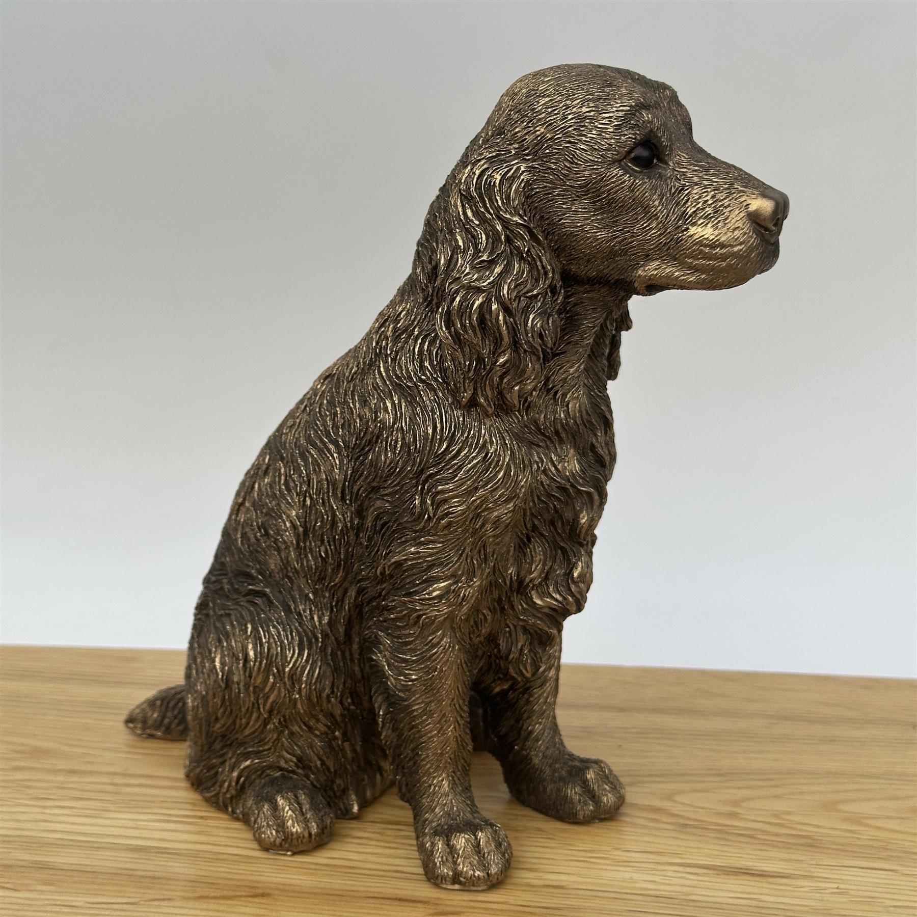 Spaniel ornament figurine, Leonardo Reflections Bronzed range, gift boxed