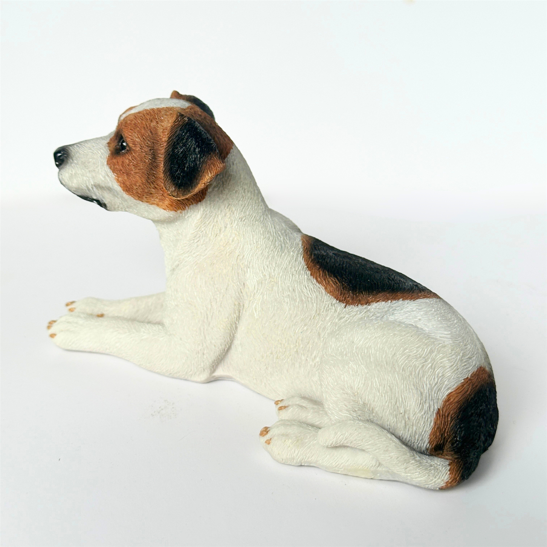 Realistic Laying Jack Russell Dog figurine, gift boxed