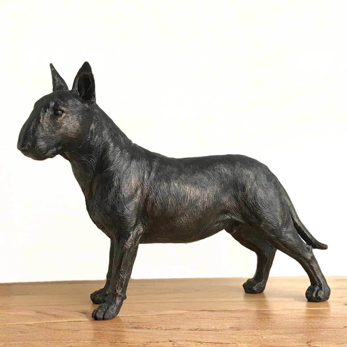 English Bull Terrier Figurine, Dark Bronze Effect, Large (Length 24cm)