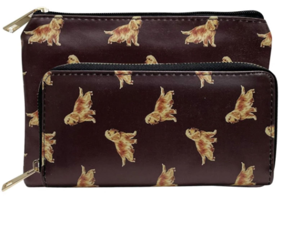 Cocker Spaniel cosmetic makeup bag