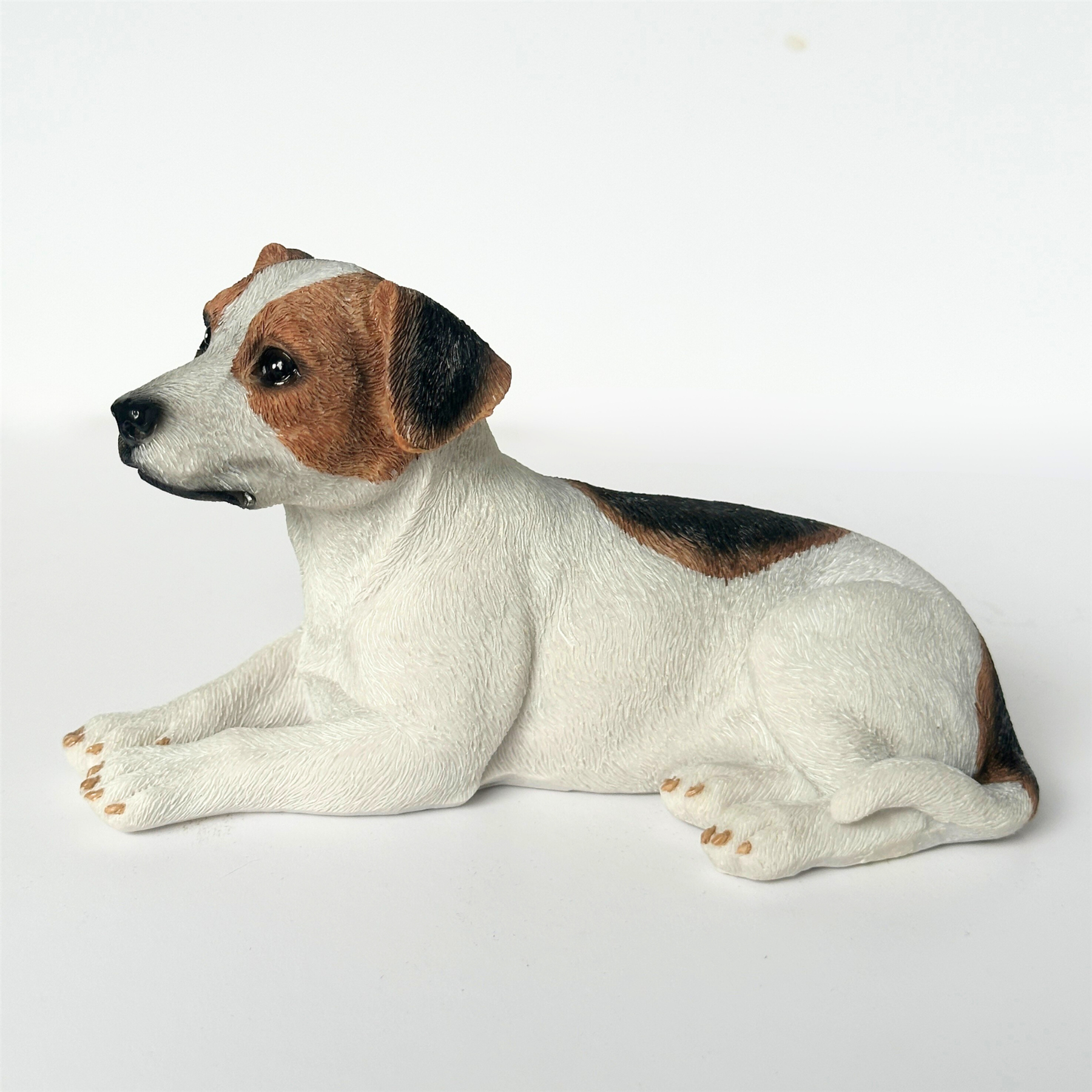 Realistic Laying Jack Russell Dog figurine, gift boxed