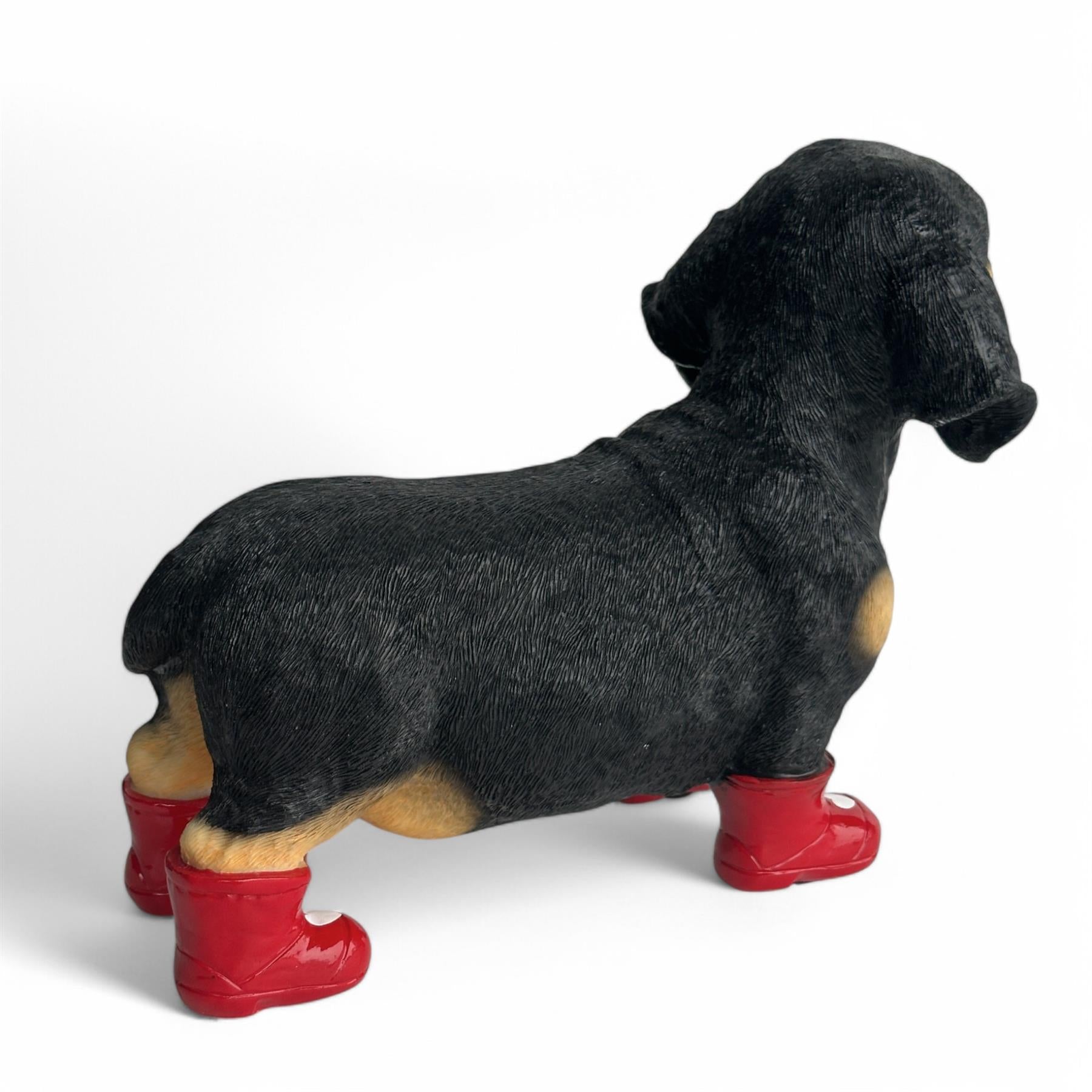 Valentines Dachshund Heart Welly Boots Love Dogs figurine Dog Lover Gift 25cm