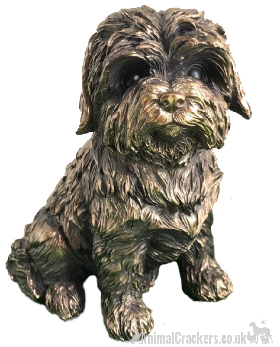 Bronze effect Shih Tzu ornament figurine, Leonardo for Animal Crackers Exclusive, gift boxed