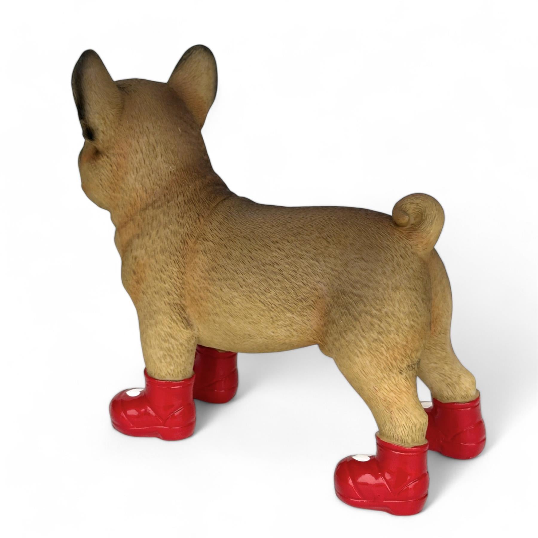 Valentines Frenchie Heart Welly Boots Love Dogs figurine Dog Lover Gift 25cm