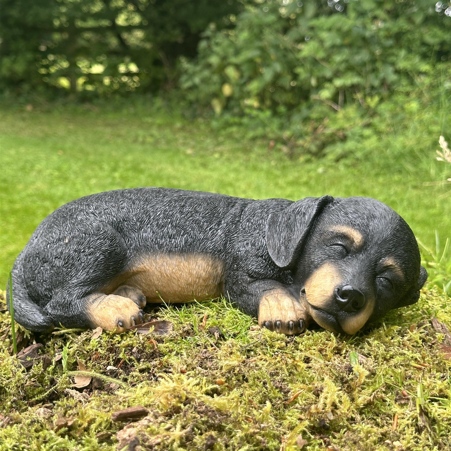 Sleeping Dachshund figurine , Sausage Dog lover gift, grave marker or memorial