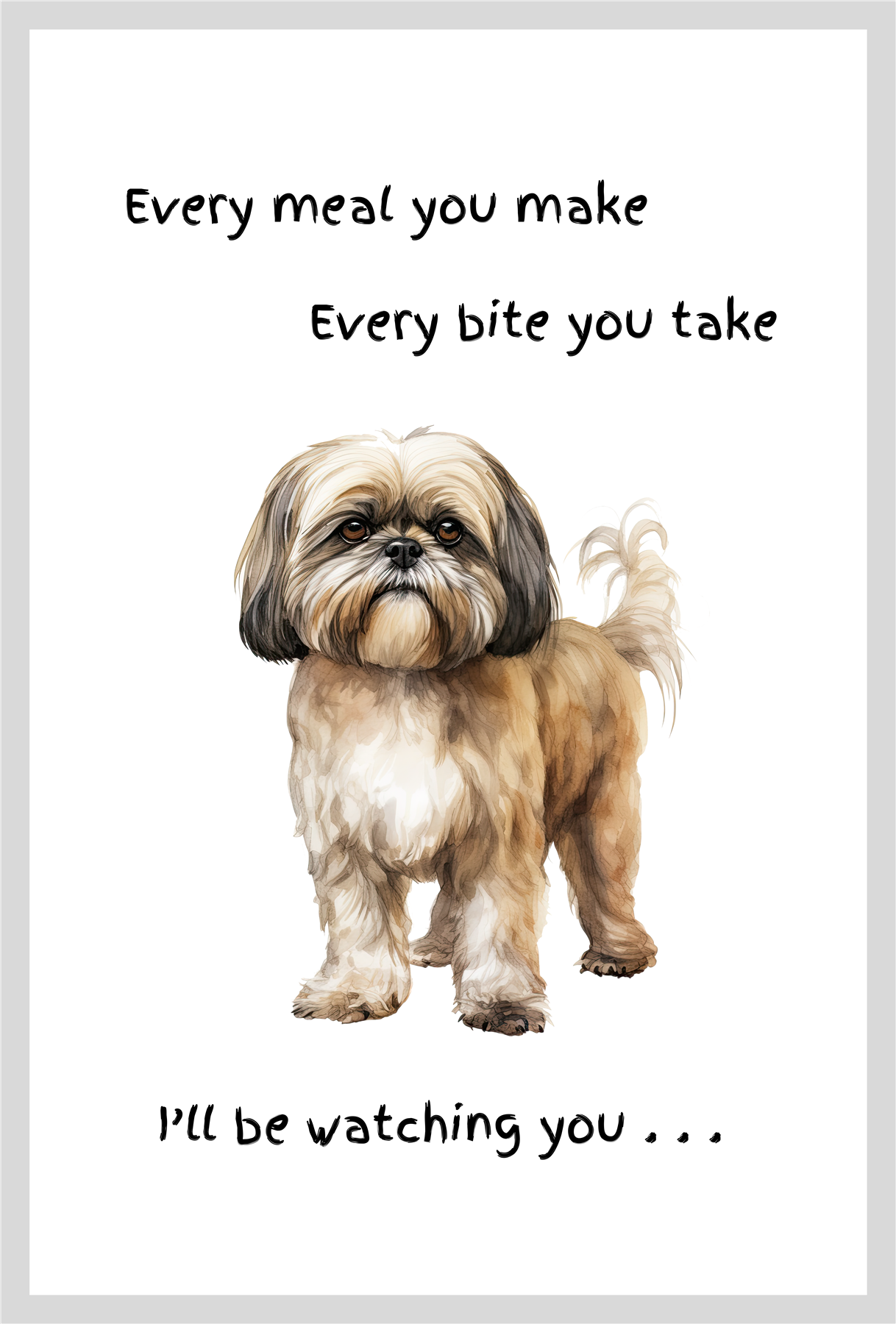 Grußkarte 'I Love My Shih Tzu This Much' – A6, 280 G/m² | Mit Umschlag