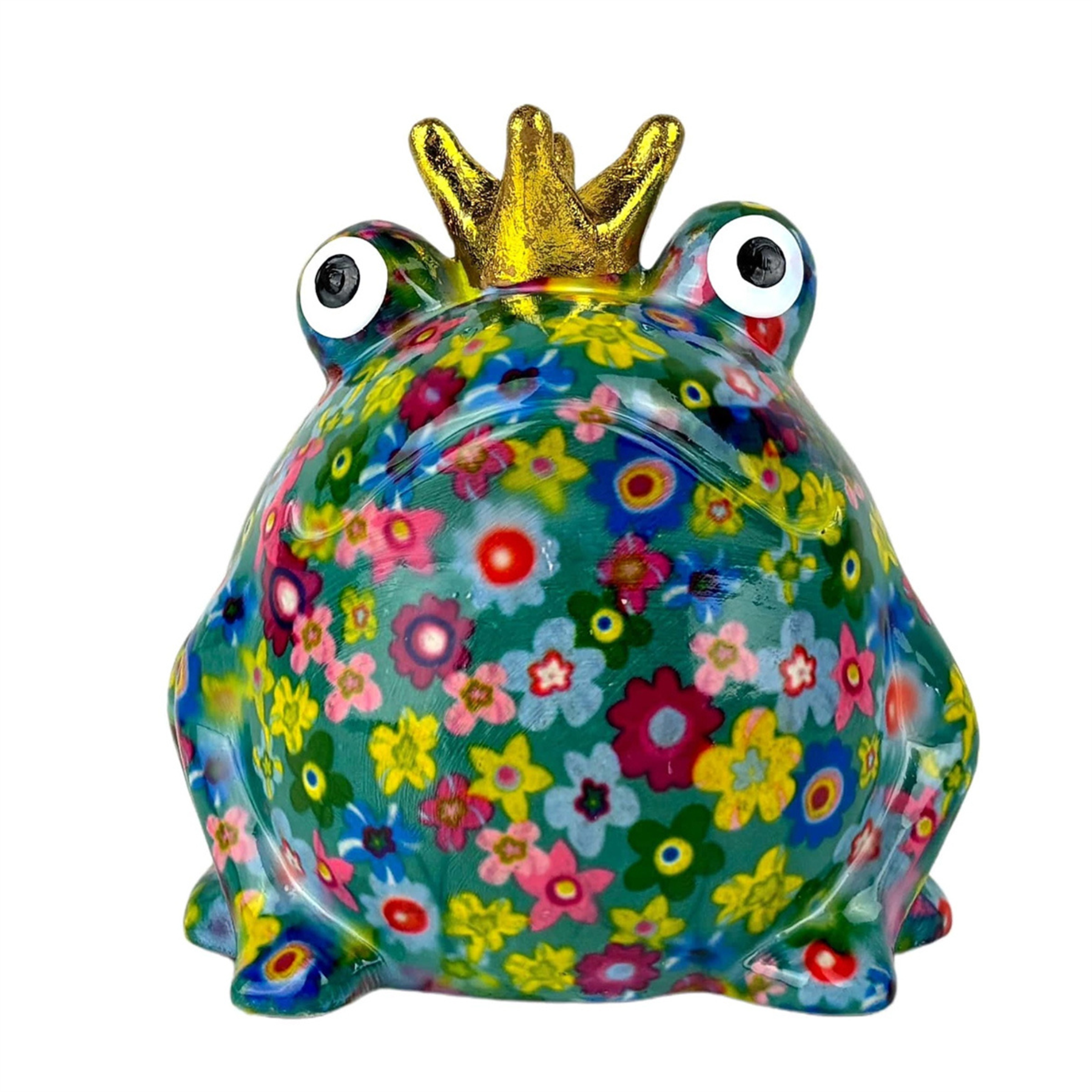 Pomme Pidou 'Freddy' Frog Shaped Ceramic Money Box Piggy Bank, 14cm, gift boxed (8 PACK)