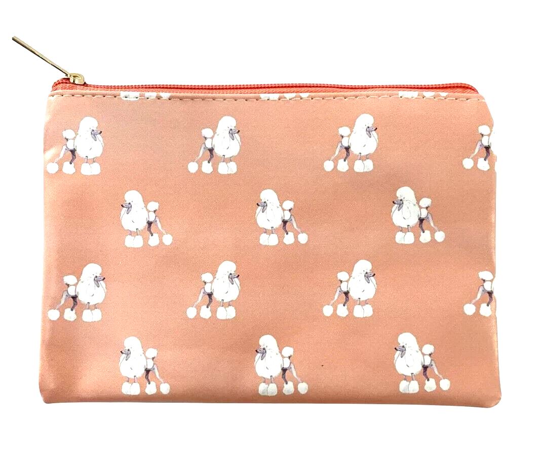 Ladies Toy Poodle cosmetic makeup bag lined zipped case novelty Dog lover gift