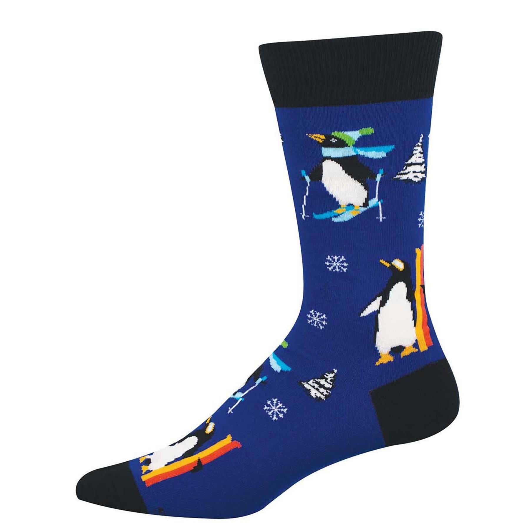 Downhill Penguins - Cotton Crew - Blue / L/XL (6 Pack)