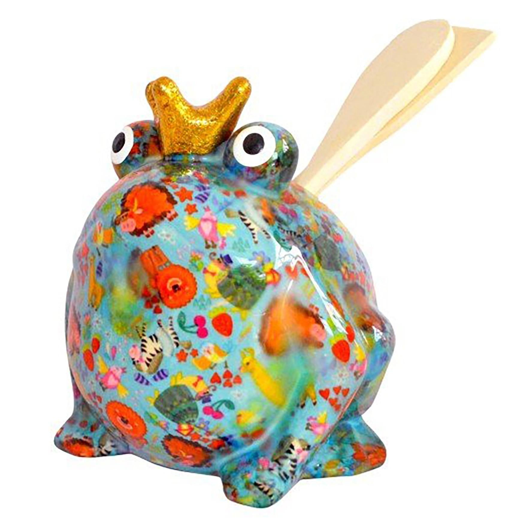 Pomme Pidou 'Freddy' bright coloured ceramic Frog shaped kitchen utensil  holder with utensils (3 PACK, ASSORTED)