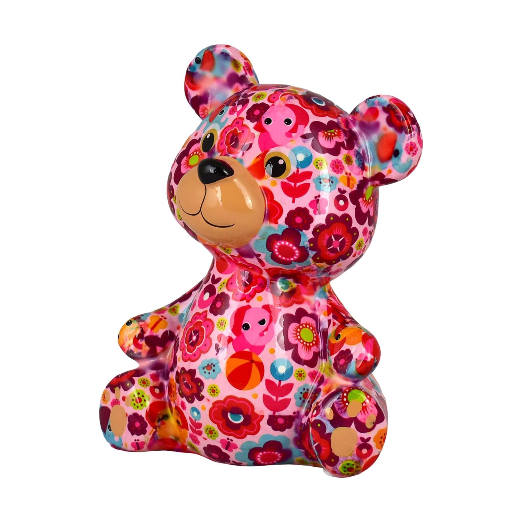 Pomme Pidou medium 'Toto' bright coloured ceramic Teddy Bear shaped Money Box (6  PACK, ASSORTED)