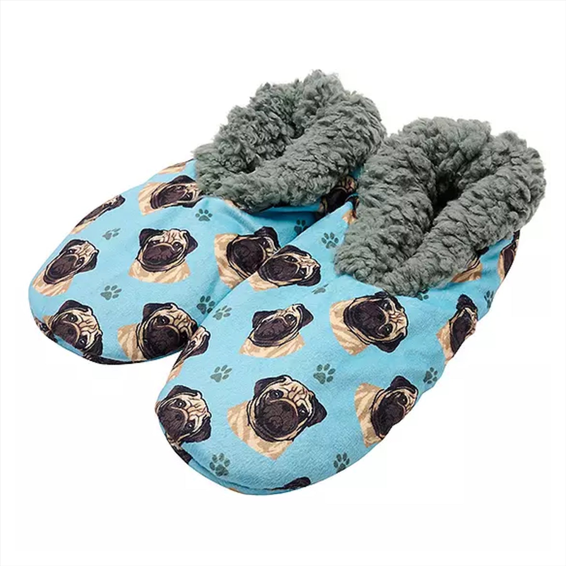 'Comfies' Pug design super comfortable washable non slip Slippers