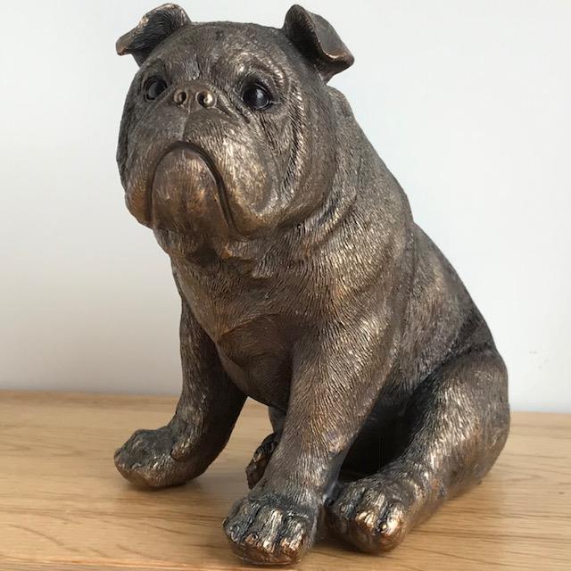 Bulldog ornament figurine, Leonardo Bronzed range, English Bulldog lover gift boxed