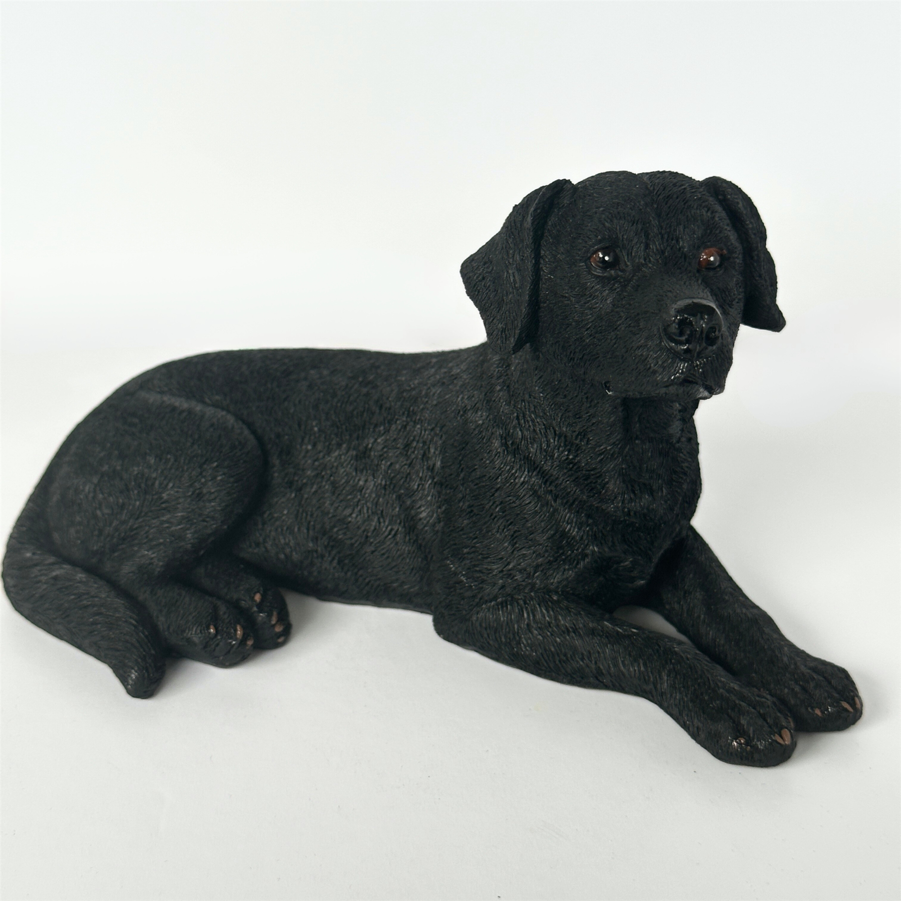 Realistic Laying Black Labrador Dog figurine, 16cm, Gift Boxed