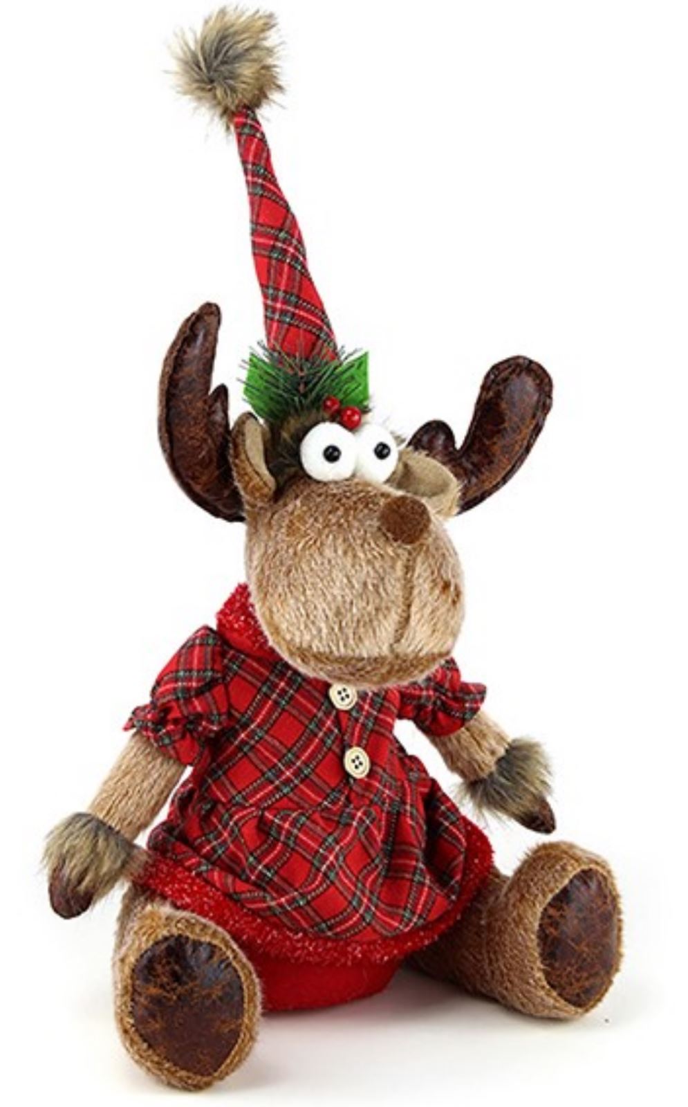 Plush Reindeer in festive outfits Christmas decoration - Reindeer in Dress