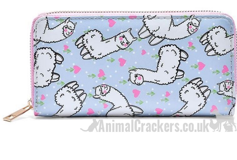 Ladies cute Llama print Purse Wallet zipped multi compartment Alpaca lover gift