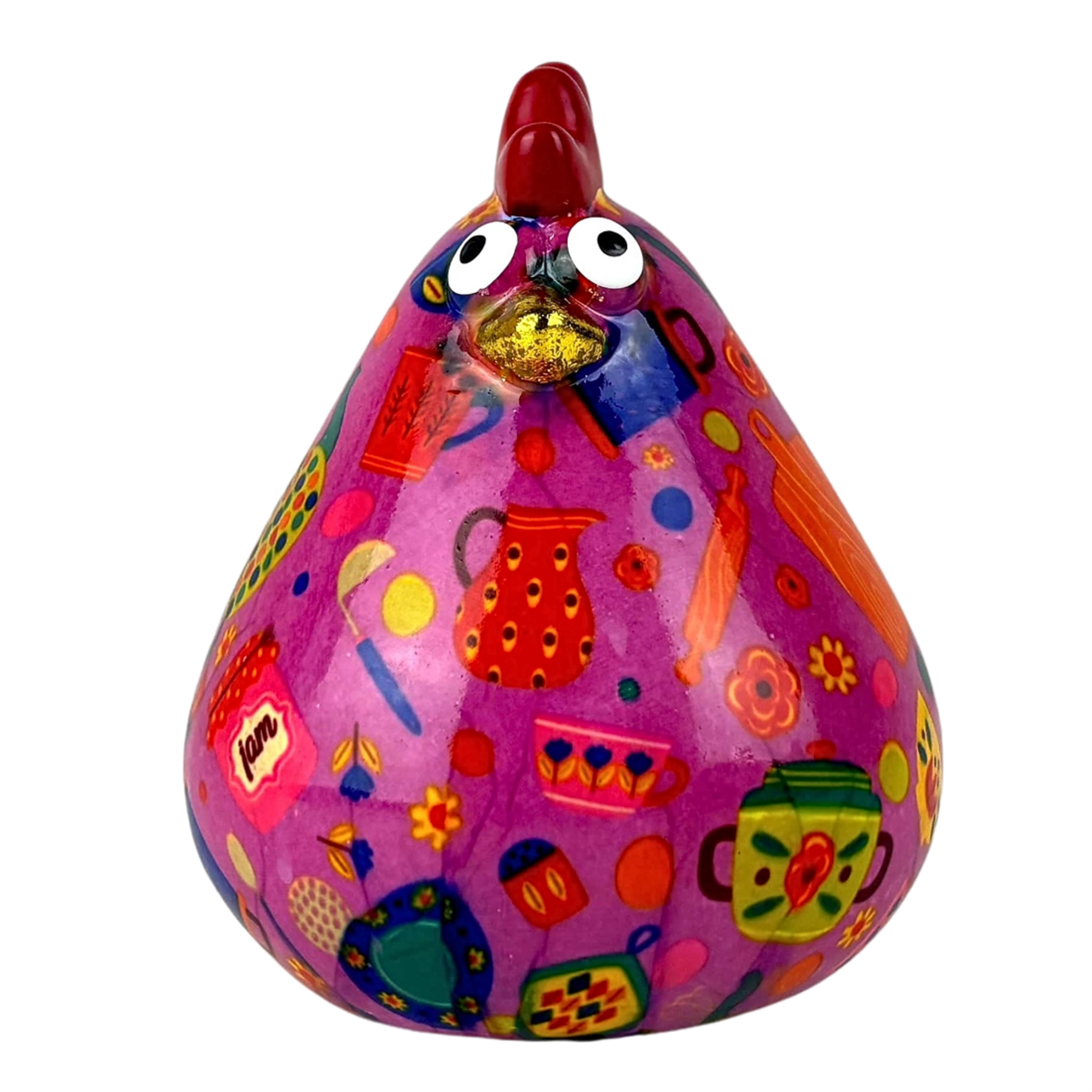 Pomme Pidou 'Matilda' Chicken Shaped Ceramic Money Box, 15cm, gift boxed (8 PACK)
