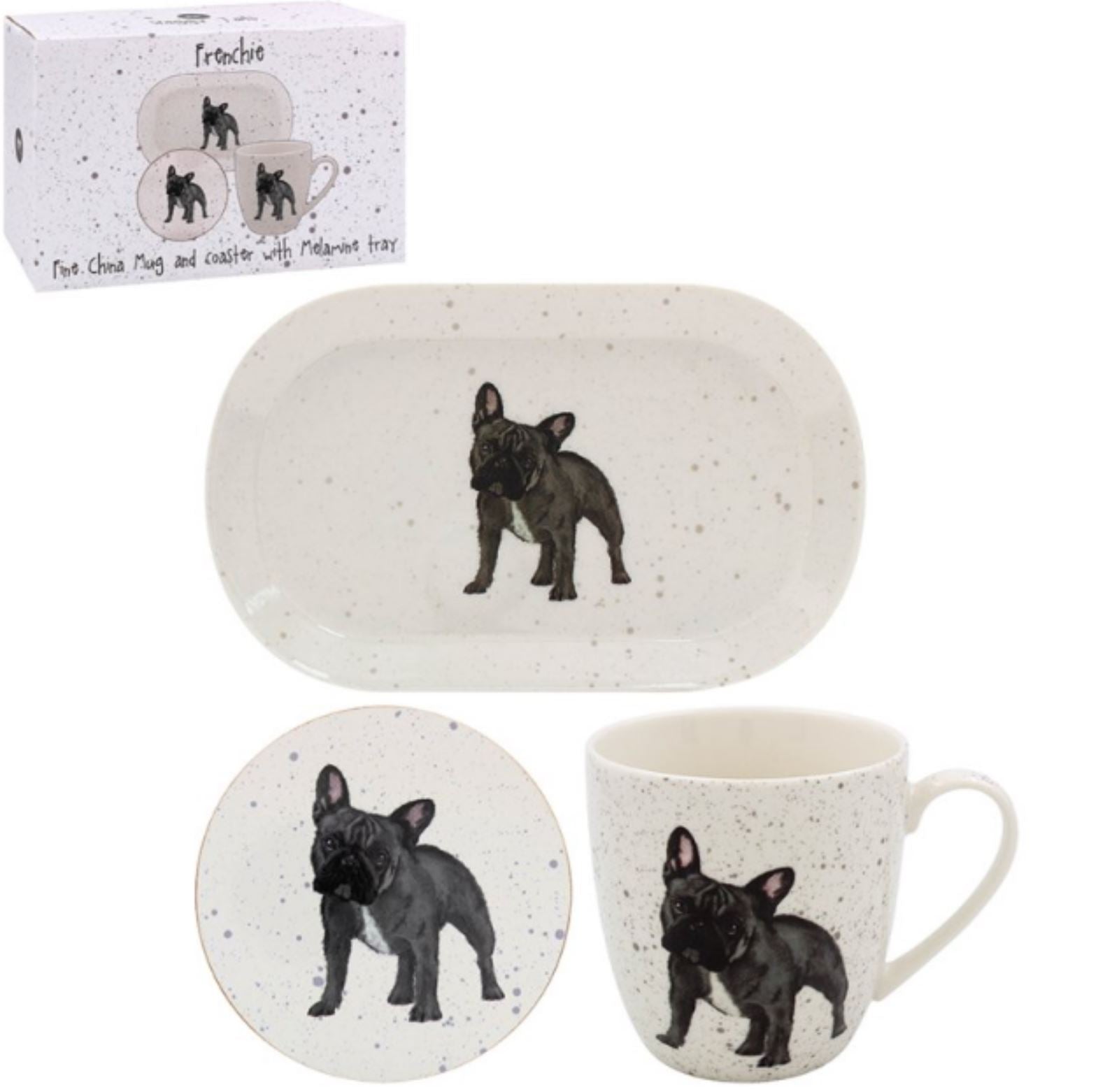 French Bulldog Mug Tray & Coaster set by Leonardo Frenchie Dog lover gift