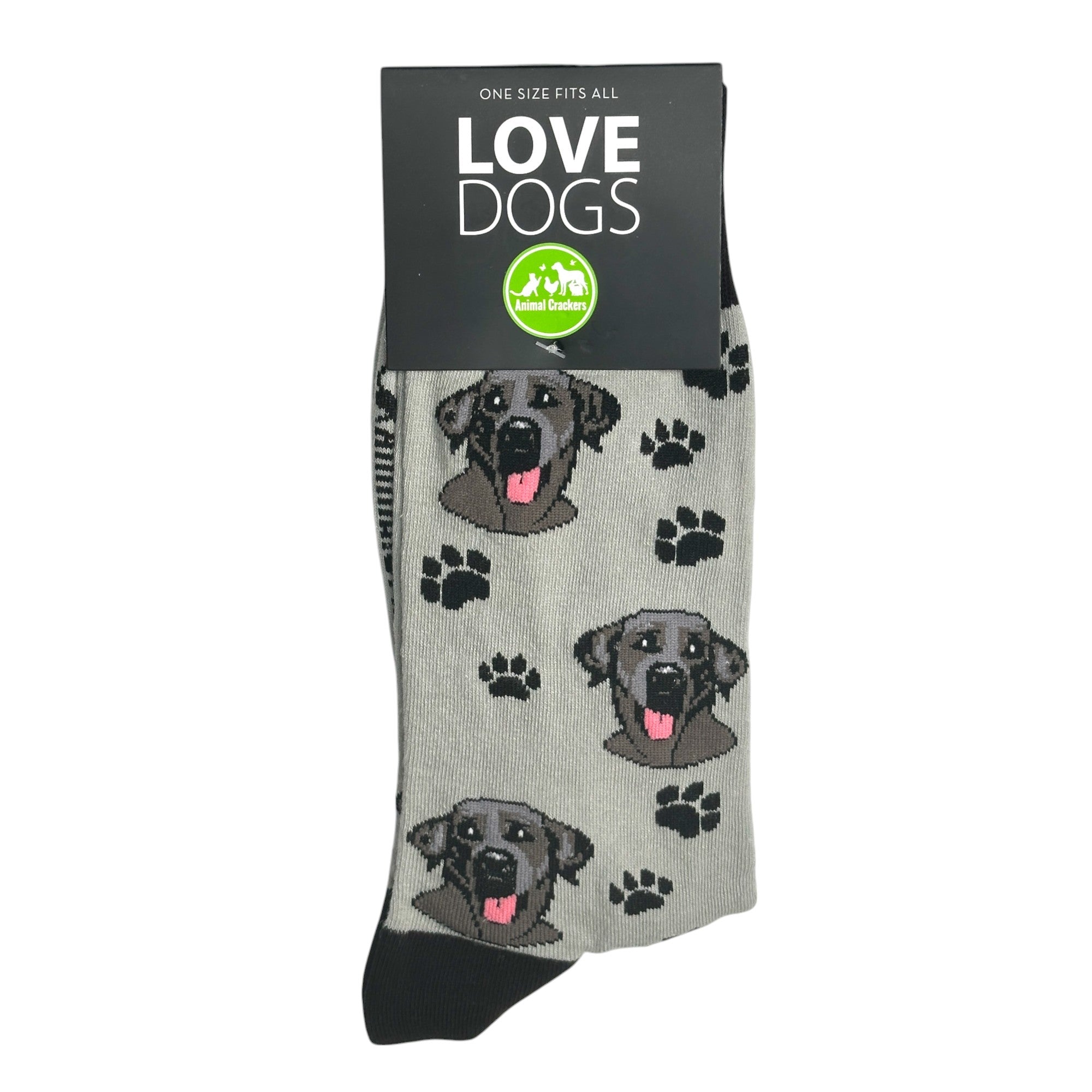 Animal Crackers Black Labrador design socks, quality cotton mix, Women's or Men's sizes