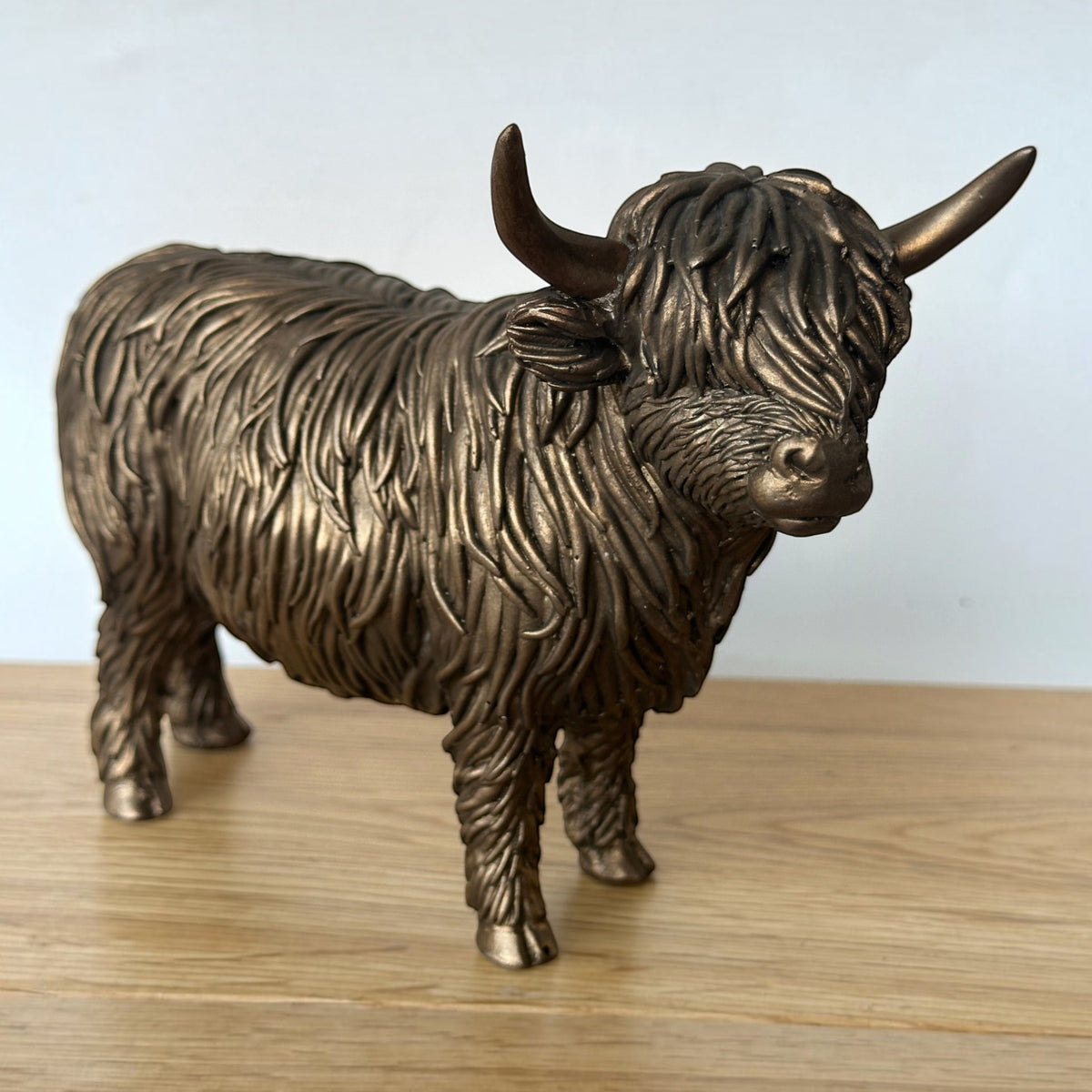 Bronze Highland Cow Figurine, Leonardo Bronzed Reflections Range, Length 19cm, Gift Boxed