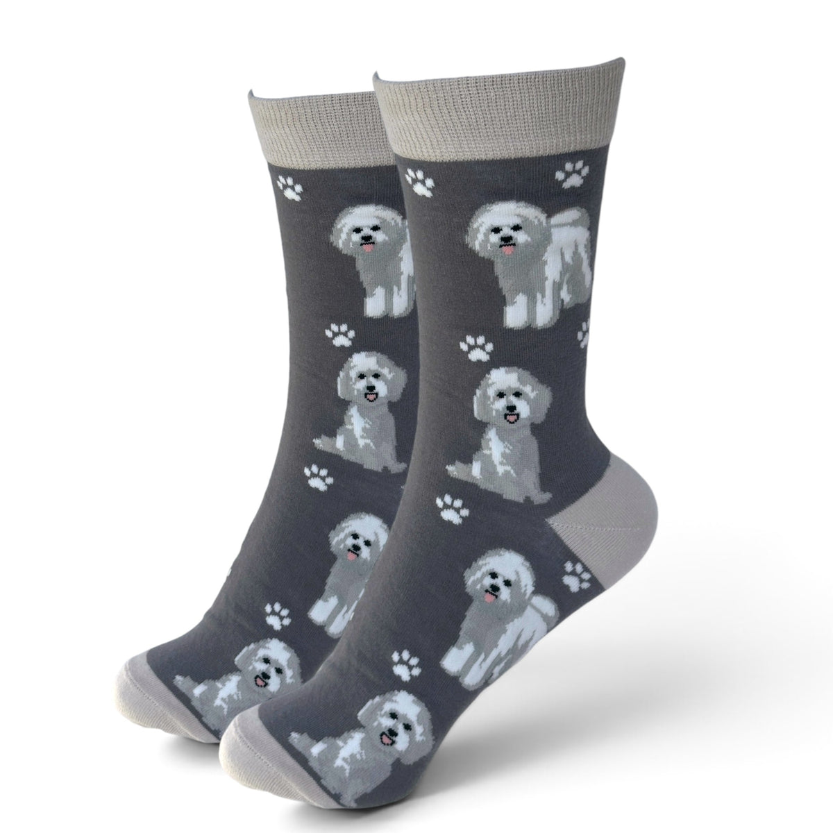 Women's Bichon Frise Socks, Plush Cotton Mix, One Size, With Gift Header/Hang Tag