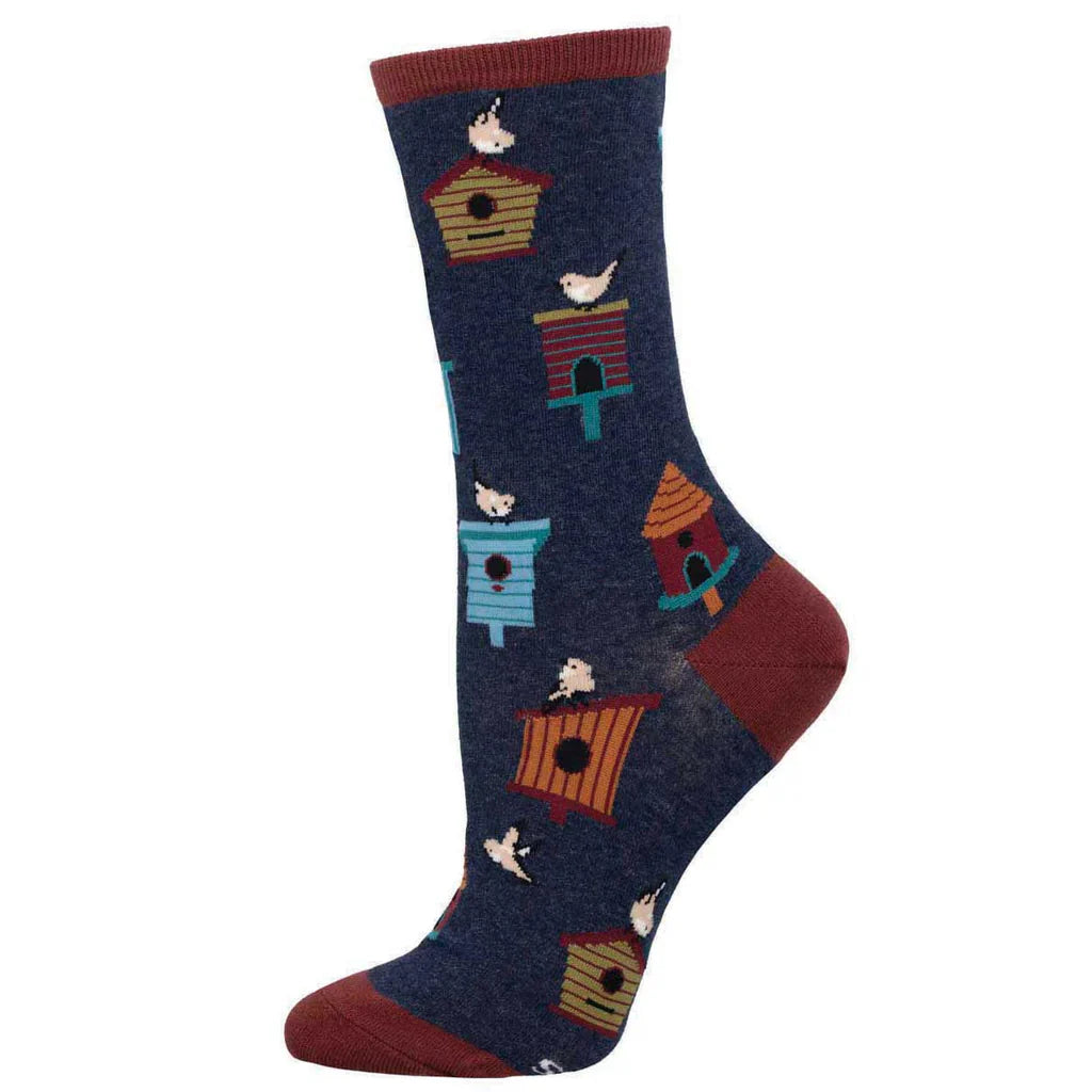 Socksmith Birdhouses 6 Pack - Cotton Crew Socks