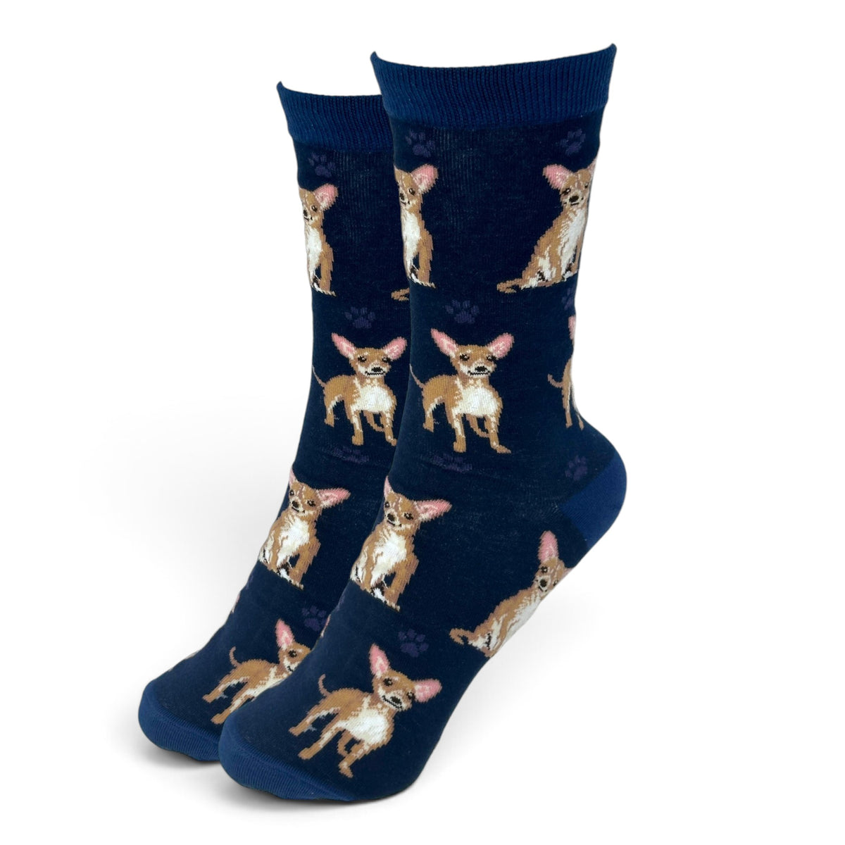 Women's Chihuahua Socks, Plush Cotton Mix, One Size, With Gift Header/Hang Tag