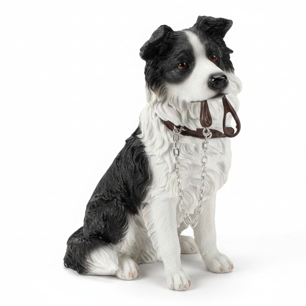 Border Collie Figurine Leonardo Walkies Dog Studies Range, Height 18cm, Gift Boxed