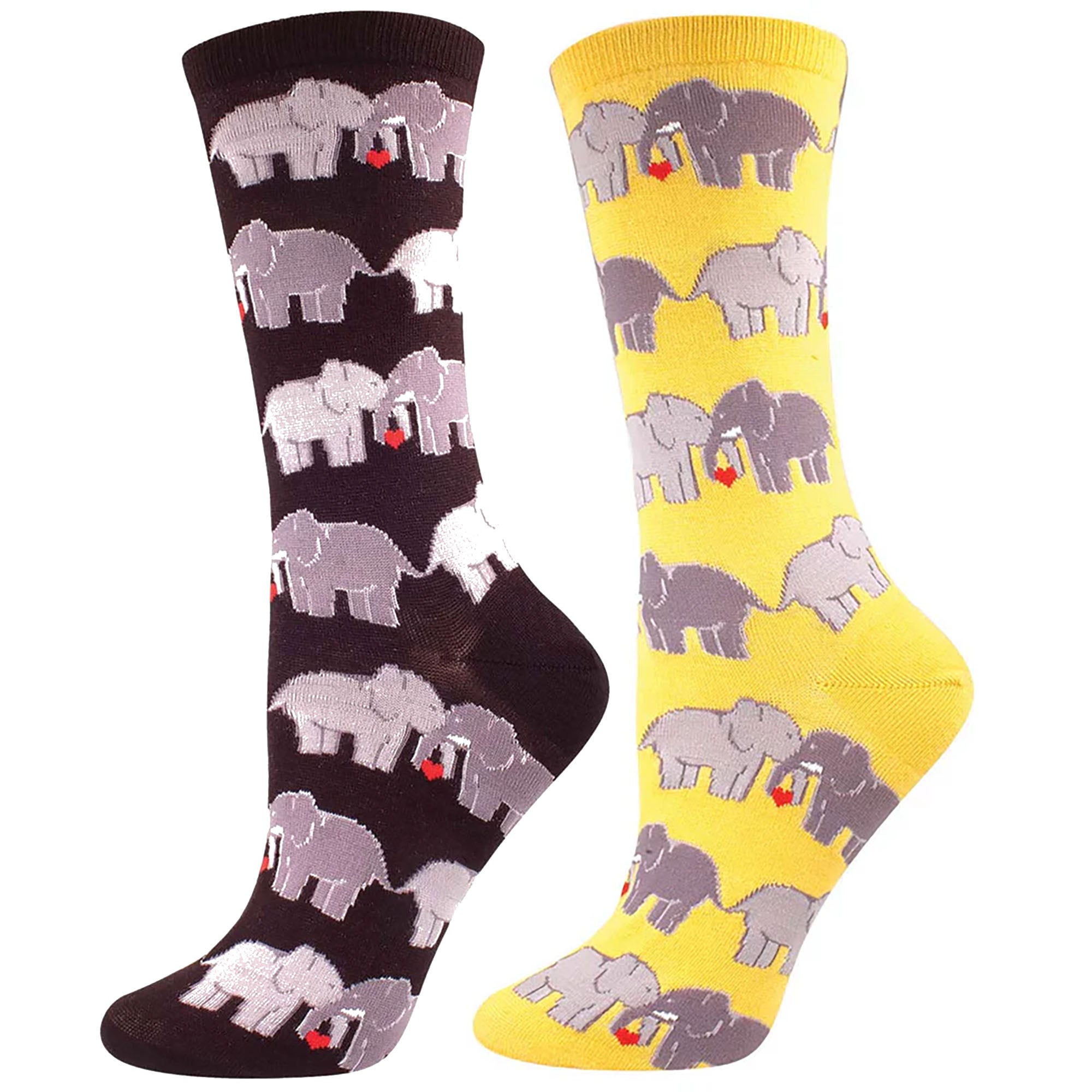 Socksmith Elephant Love 6 Pack - Cotton Crew Socks