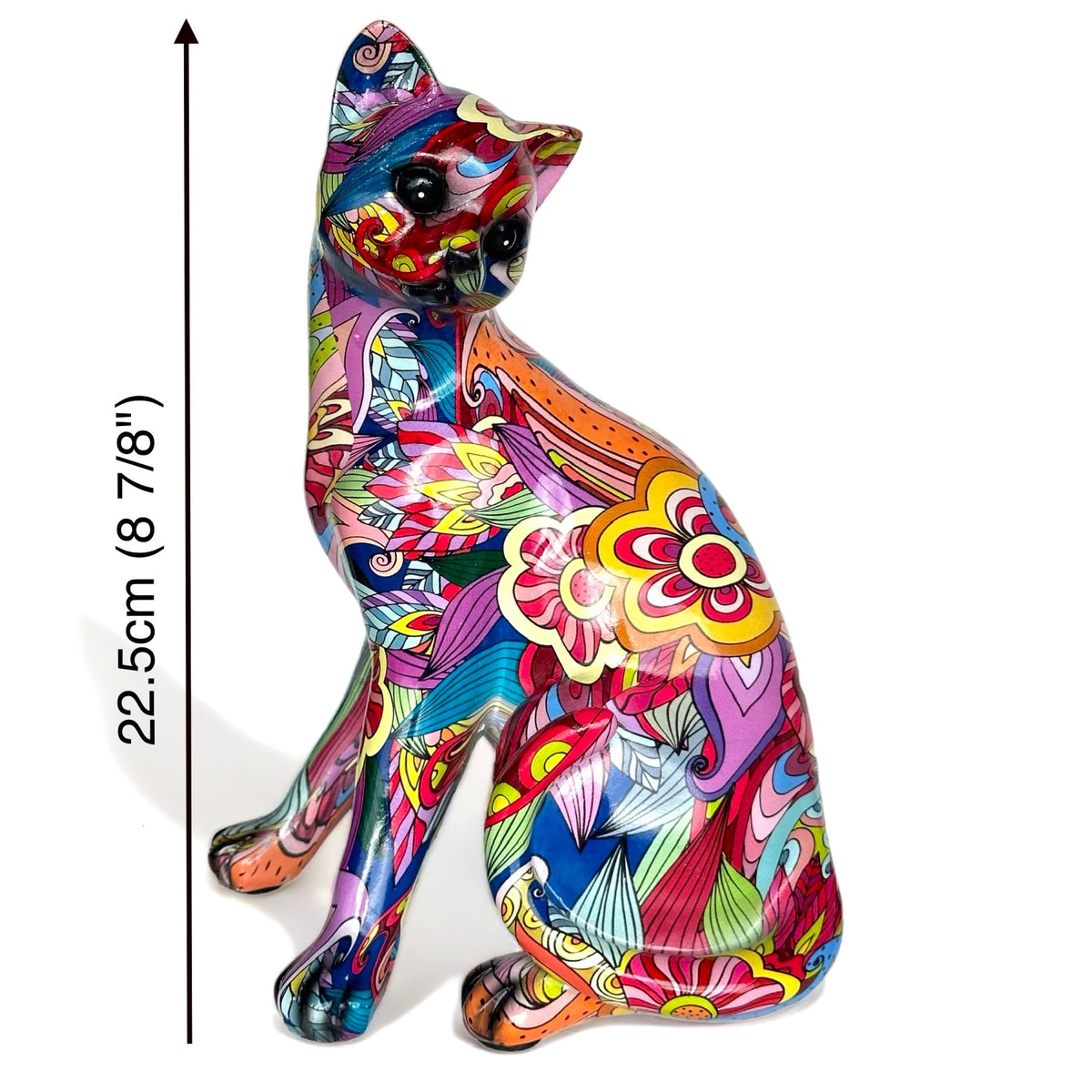 Medium 22cm Groovy Art Cat Figurine, FACTORY SECONDS - BUY 8 DEAL