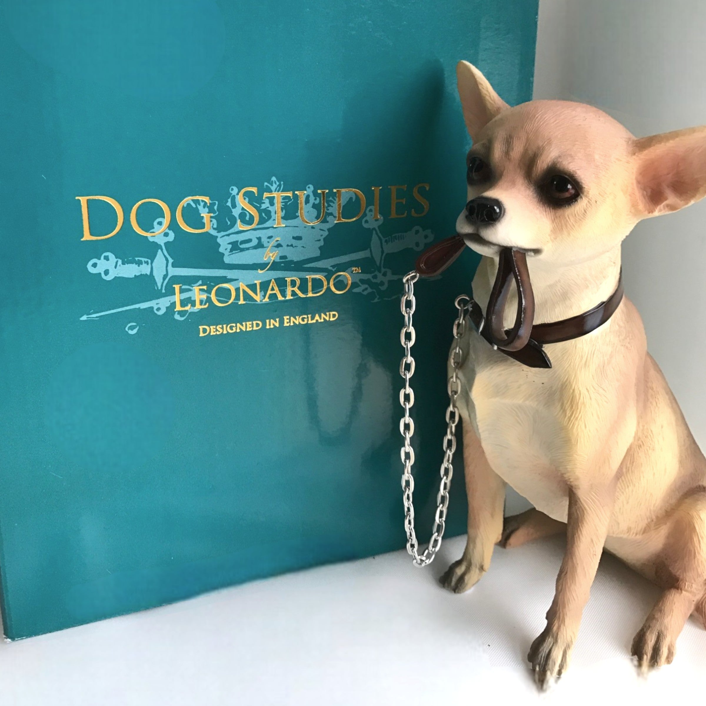 Chihuahua large 18cm quality lifelike Leonardo ornament figurine, gift boxed