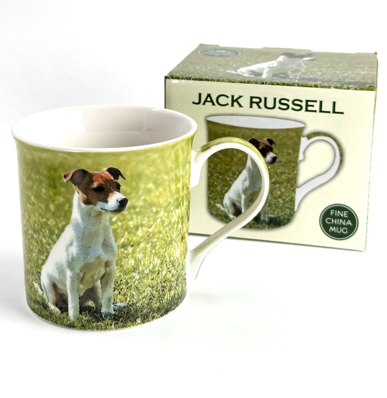 Leonardo quality Jack Russell Terrier fine china mug with all round print, in coloured gift box, great Jack Russell lover gift