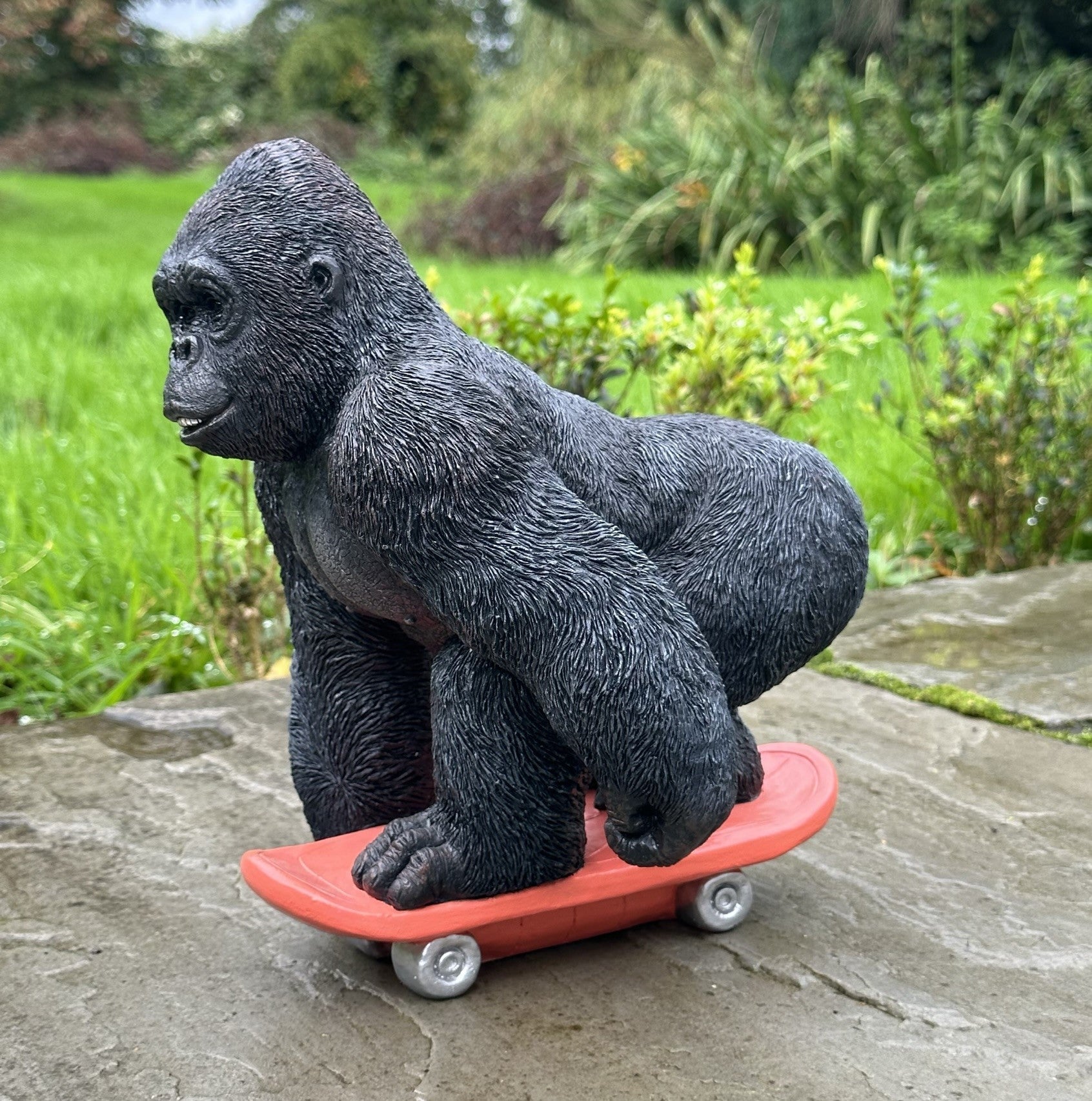 Gorilla on Skateboard figurine novelty monkey ape or skate board lover gift