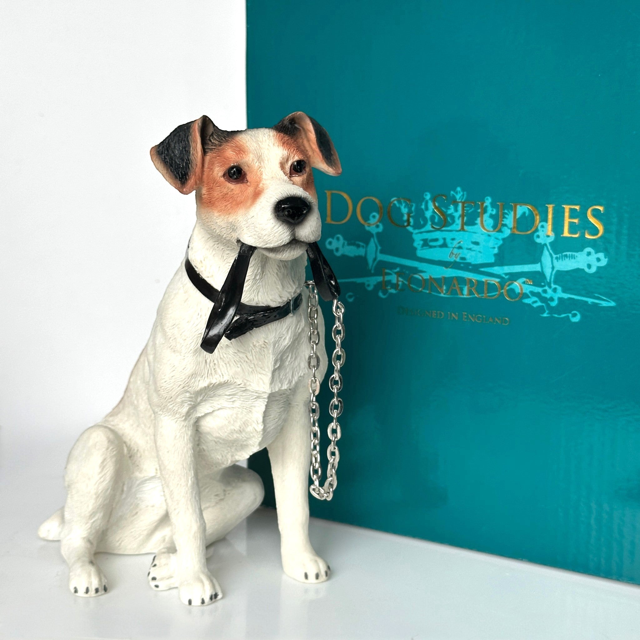 Jack Russell ornament figurine quality lifelike Leonardo. Gift boxed
