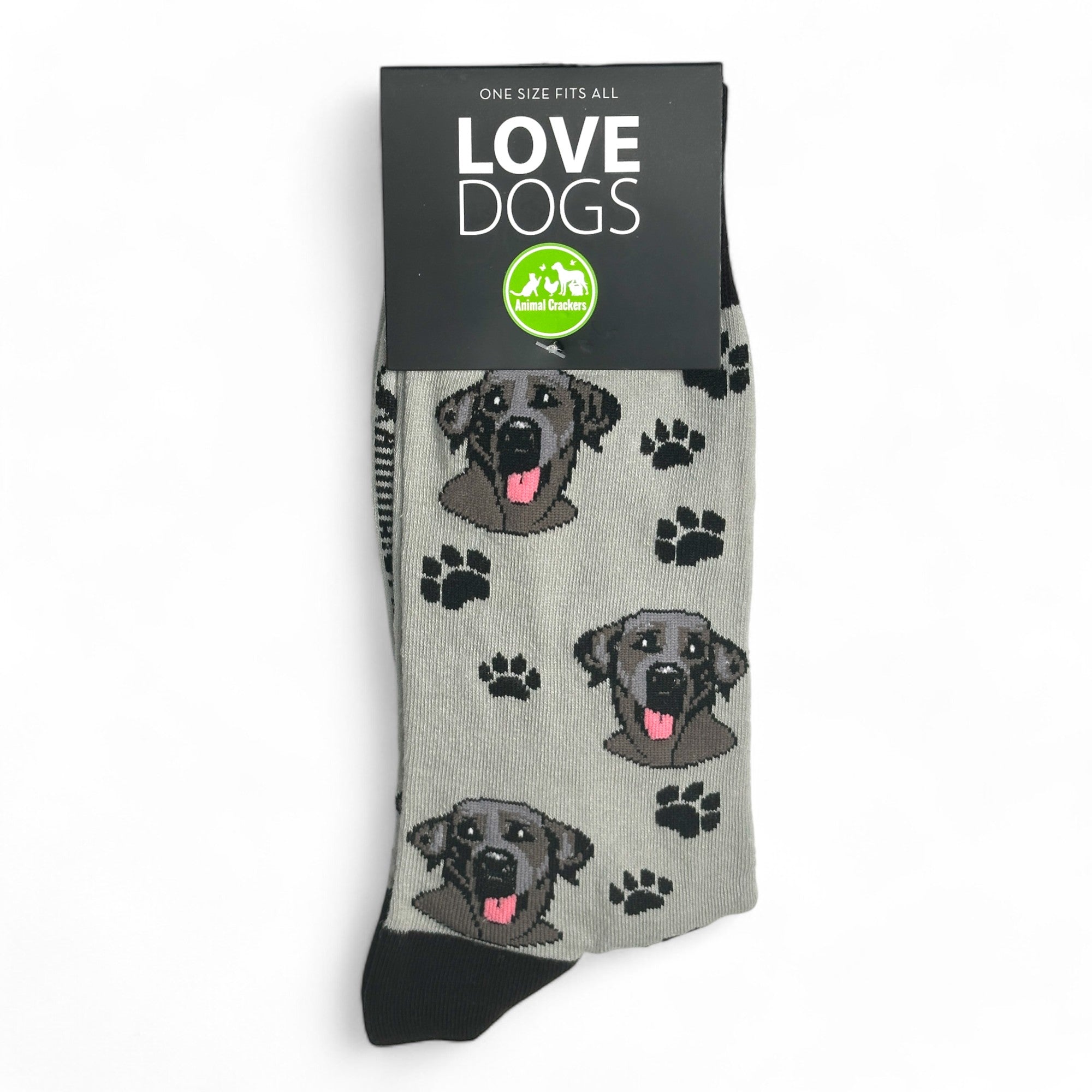 Animal Crackers Black Labrador design socks, quality cotton mix, Women's or Men's sizes