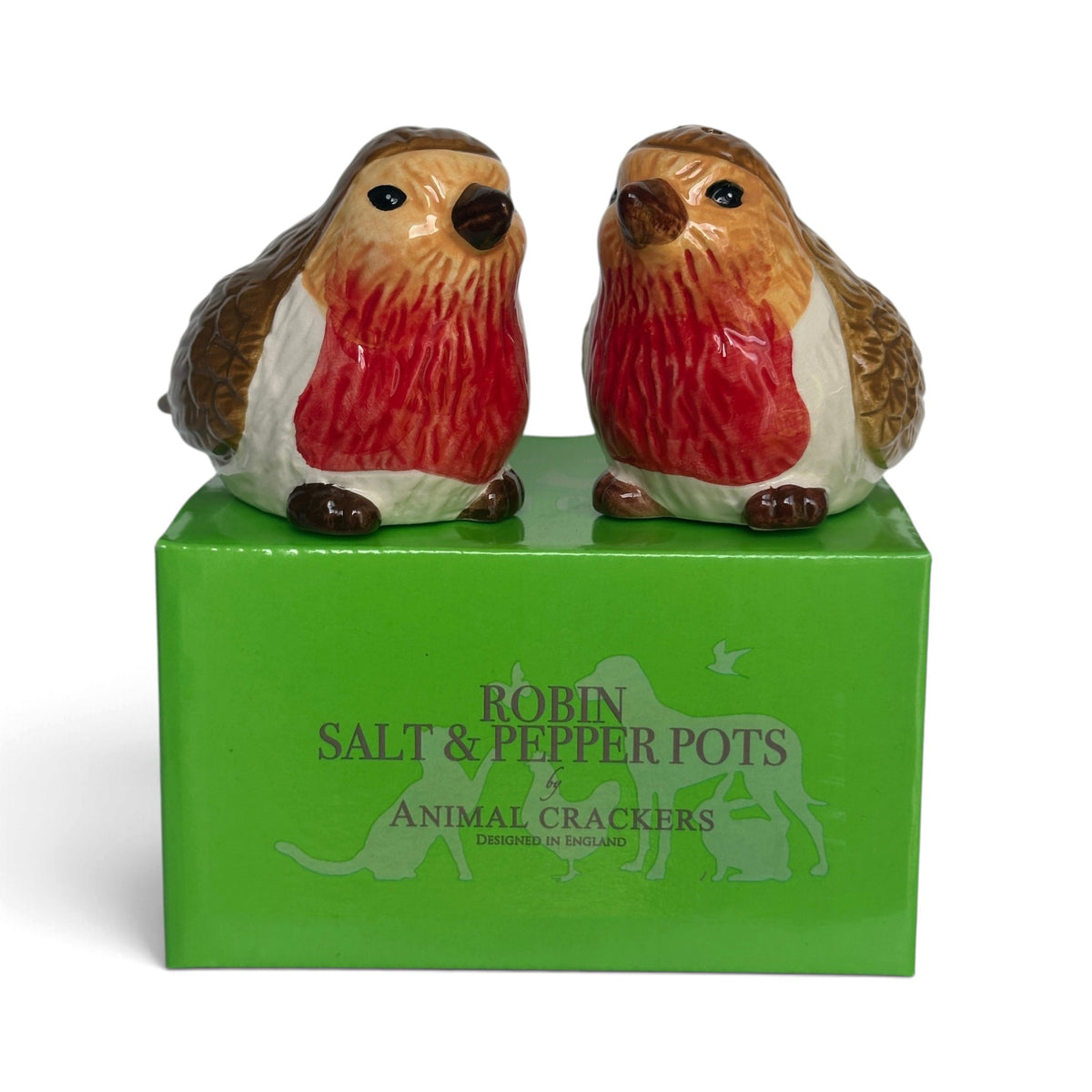 Robins Design Ceramic Salt & Pepper Shaker Set, Gift Boxed