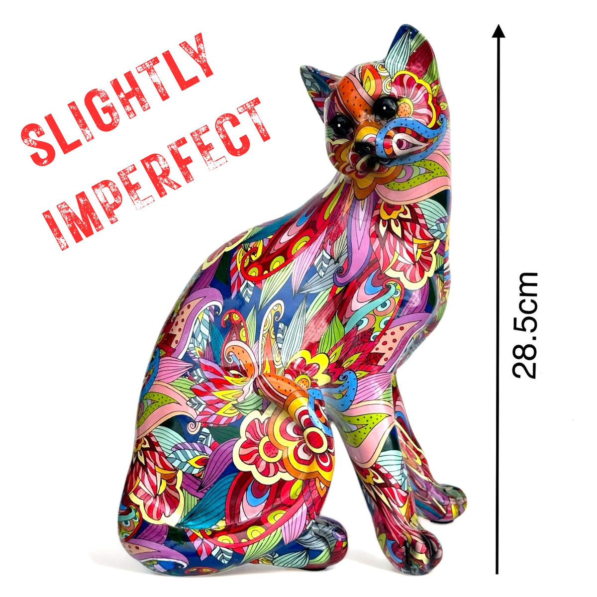 Large 28cm Groovy Art Cat Figurine, FACTORY SECONDS - BUY 6 DEAL