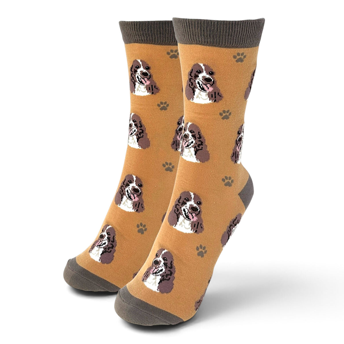Women's Springer Spaniel Socks, Plush Cotton Mix, One Size, With Gift Header/Hang Tag